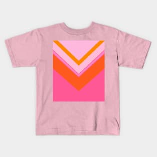 Pink and Orange, Geometric, Chevron, Pattern Kids T-Shirt